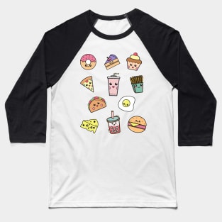 Cute kawaii fast food Baseball T-Shirt